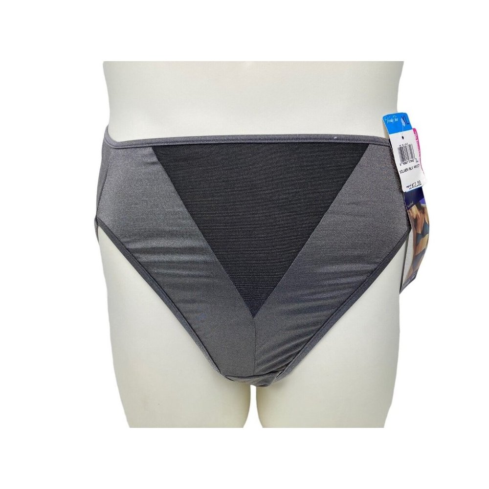 *NOS Vtg Vanity Fair Panty Size XL Silver Black Sparkly Shiny Sexy Sissy 48157